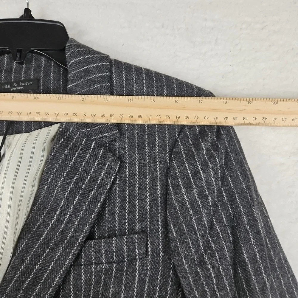 NWT Rag & Bone Charles Italian Virgin Wool Blend Blazer Gray Womens Sz 10 ($595)
